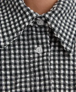 Hunza G Tops^Black Gingham Seersucker Shirt