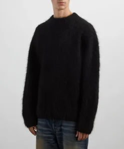 Séfr Knitwear & Sweats^Black Haru Brushed Alpaca-Blend Jumper
