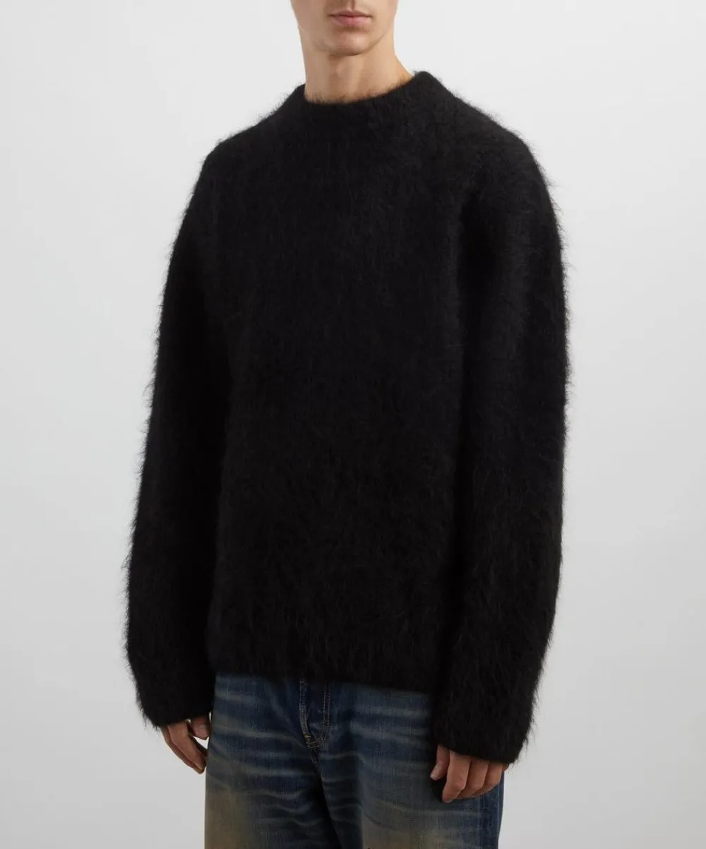 Séfr Knitwear & Sweats^Black Haru Brushed Alpaca-Blend Jumper