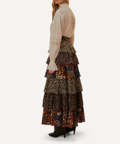 FARM Rio Skirts^Black Jujus Garden Midi Skirt