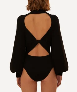 FARM Rio Tops^Black Knit Bodysuit