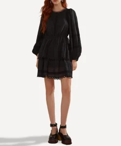 FARM Rio Dresses^Black Lace Long Sleeve Mini