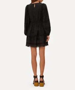 FARM Rio Dresses^Black Lace Long Sleeve Mini