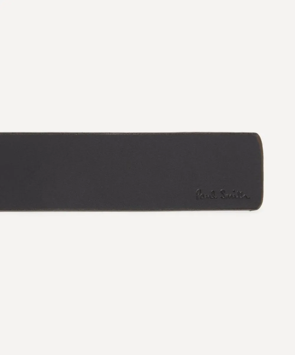 Paul Smith Belts^Black Leather Reversible Signature Stripe Belt