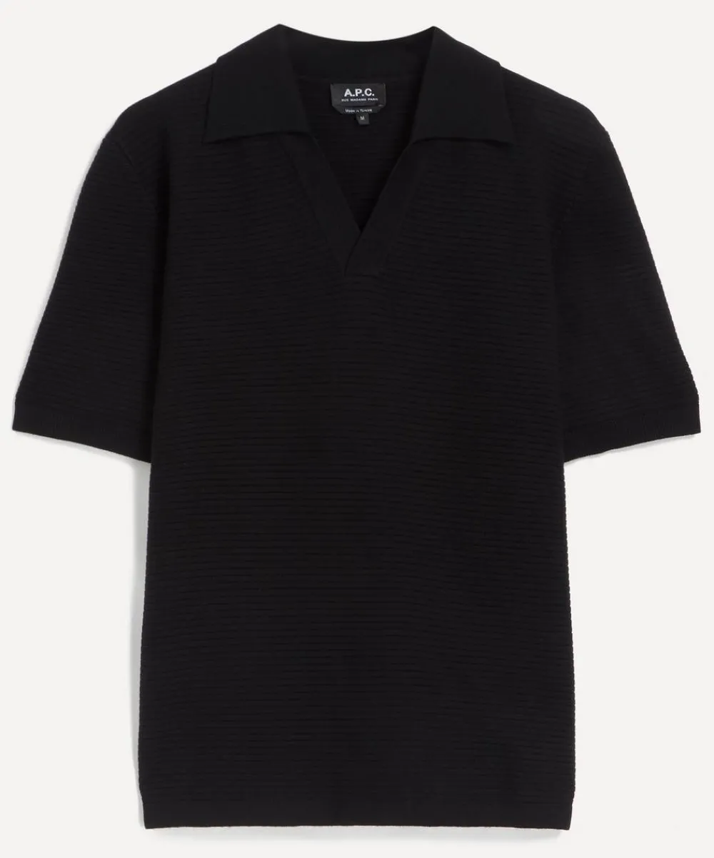 A.P.C. Tops^Black Livio Polo Shirt