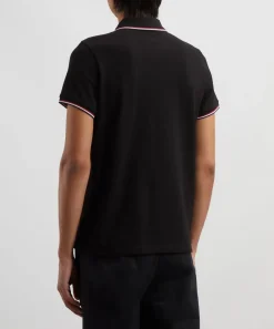 Moncler Tops^Black Logo Patch Polo Shirt