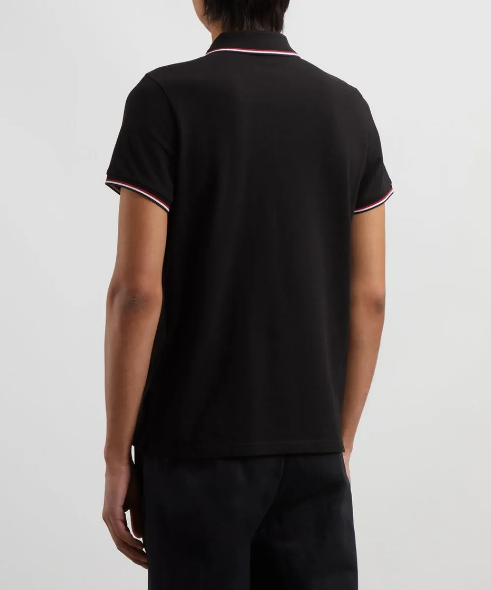 Moncler Tops^Black Logo Patch Polo Shirt