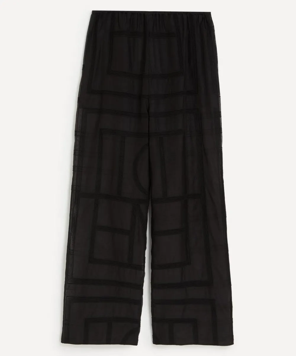 Toteme Sleepwear^Black Monogram Crochet PJ Bottoms