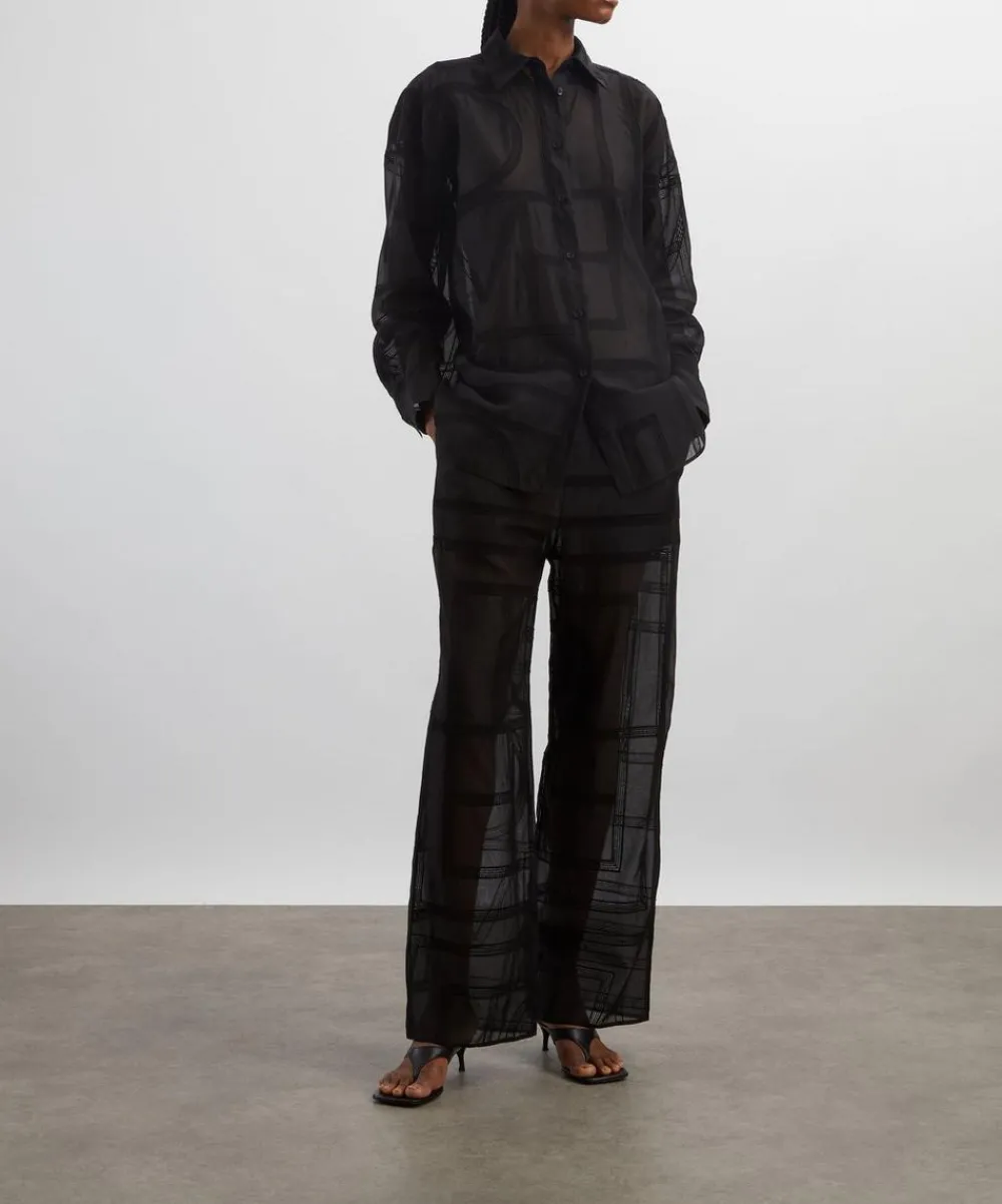 Toteme Sleepwear^Black Monogram Crochet PJ Bottoms