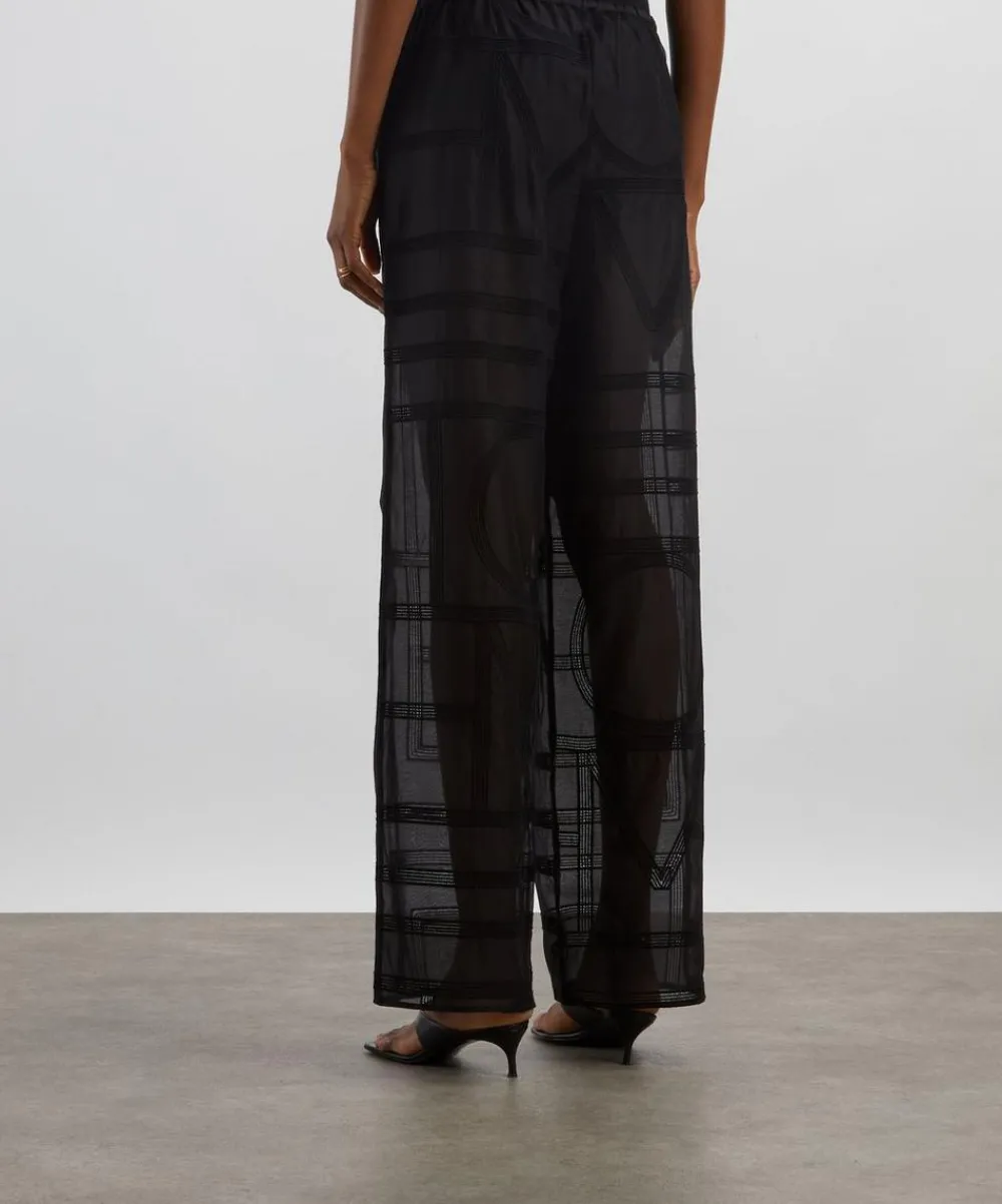 Toteme Sleepwear^Black Monogram Crochet PJ Bottoms