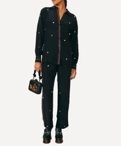 FARM Rio Tops^Black Rainbow Beaded Mirror Trim Shirt