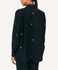 FARM Rio Tops^Black Rainbow Beaded Mirror Trim Shirt