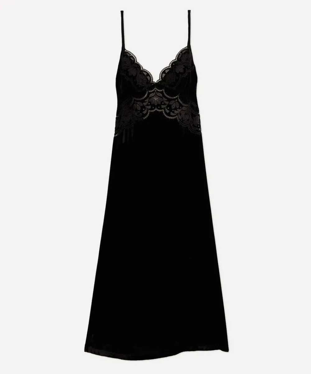 FARM Rio Dresses^Black Richelieu Velvet Slip Dress