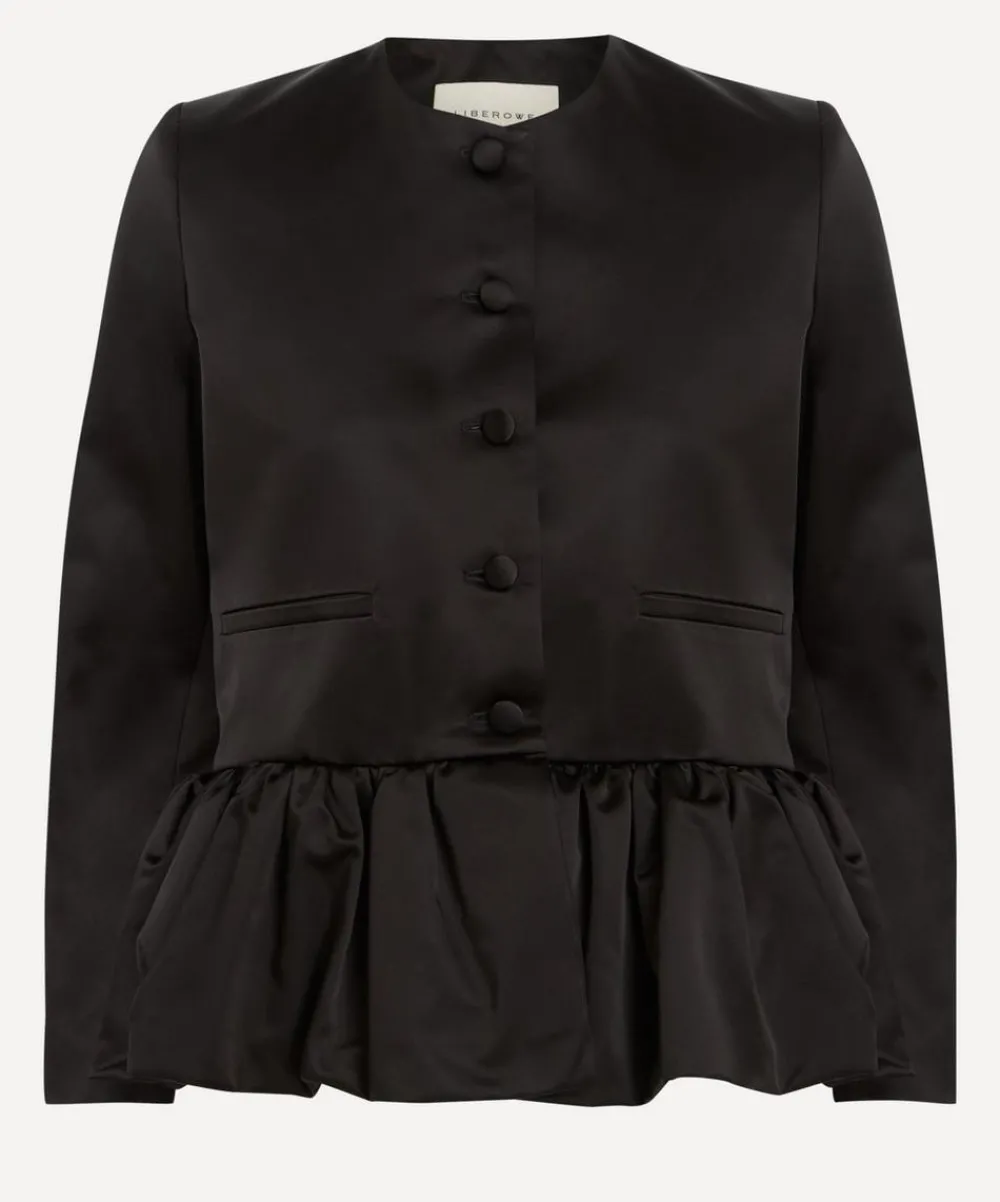Liberowe Coats & Jackets^Black Silk Peplum Jacket