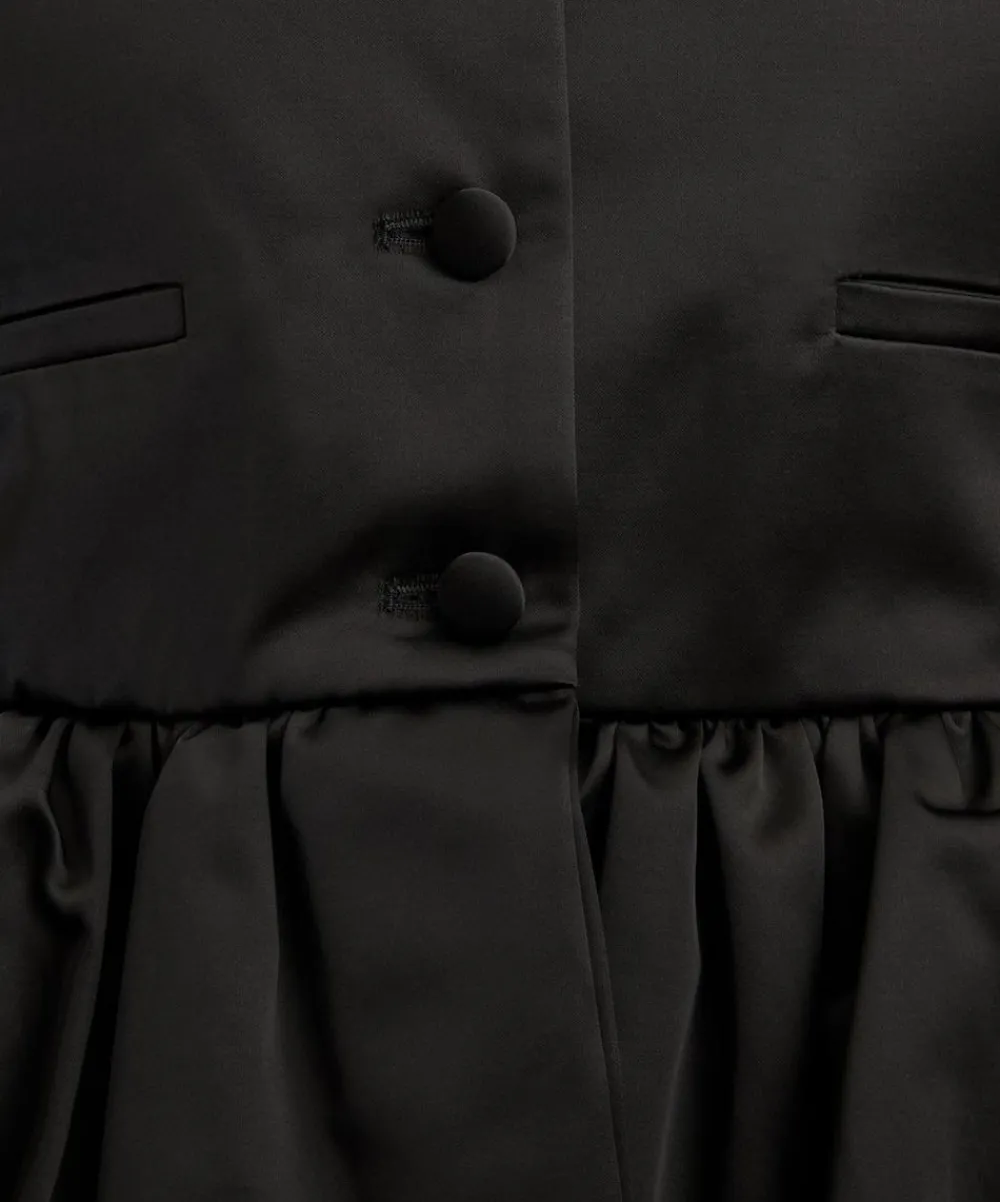 Liberowe Coats & Jackets^Black Silk Peplum Jacket