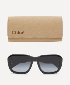 Chloé Sunglasses & Glasses^Black Soft Square Acetate Sunglasses