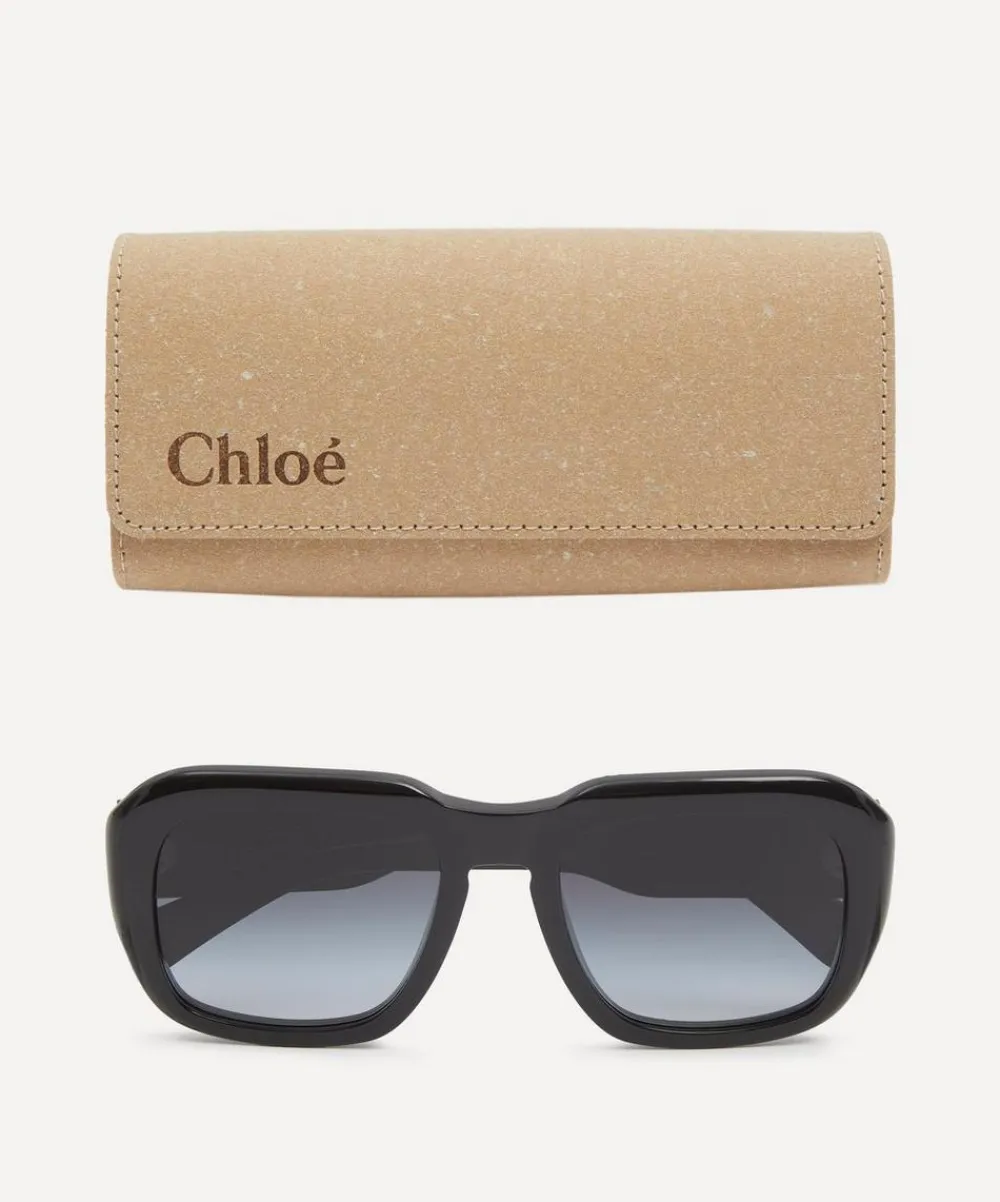 Chloé Sunglasses & Glasses^Black Soft Square Acetate Sunglasses