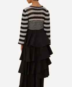 FARM Rio Skirts^Black Tiered Bow Detail Maxi-Skirt