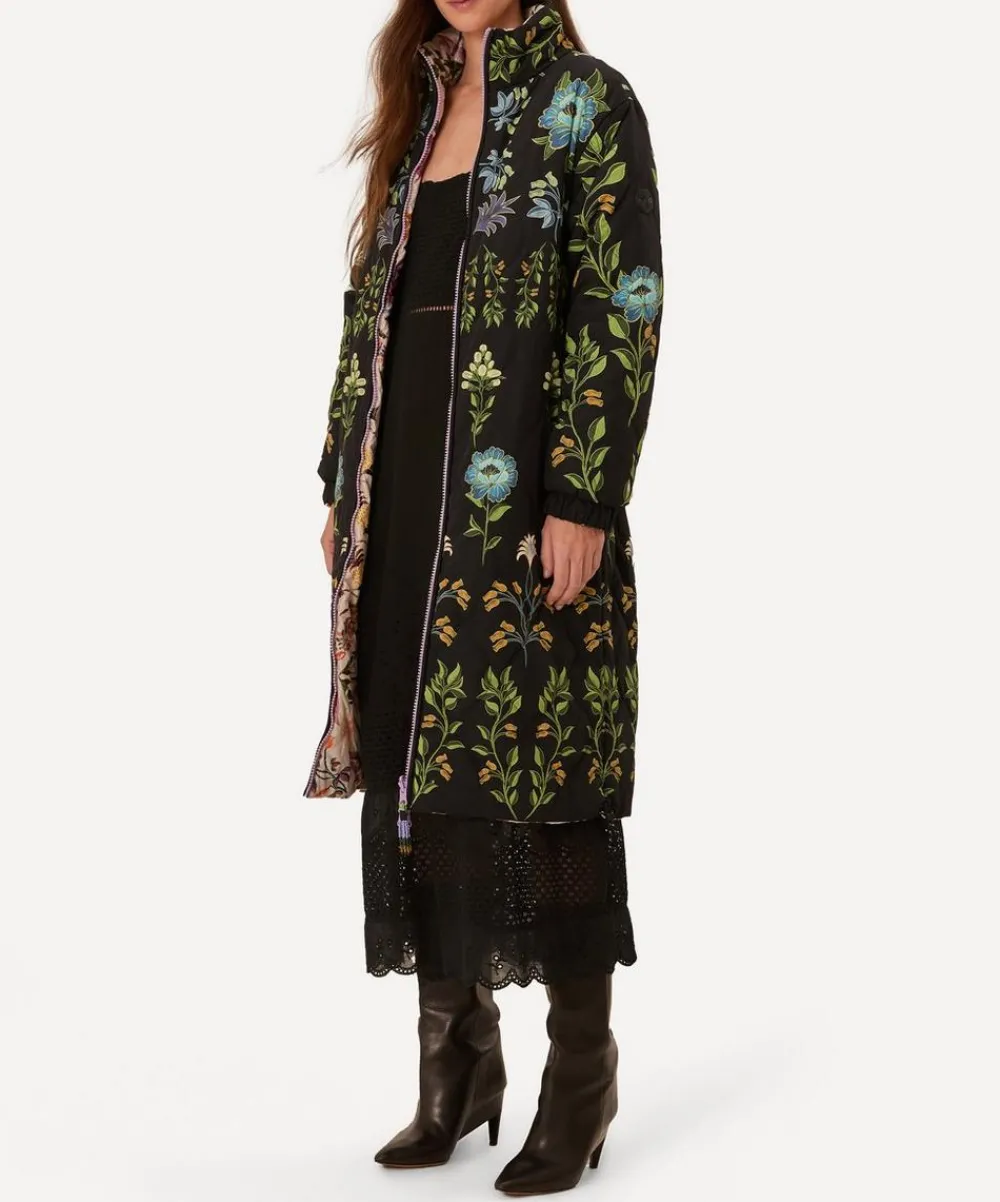 FARM Rio Coats & Jackets^Black Winter Garden Reversible Maxi Puffer Jacket