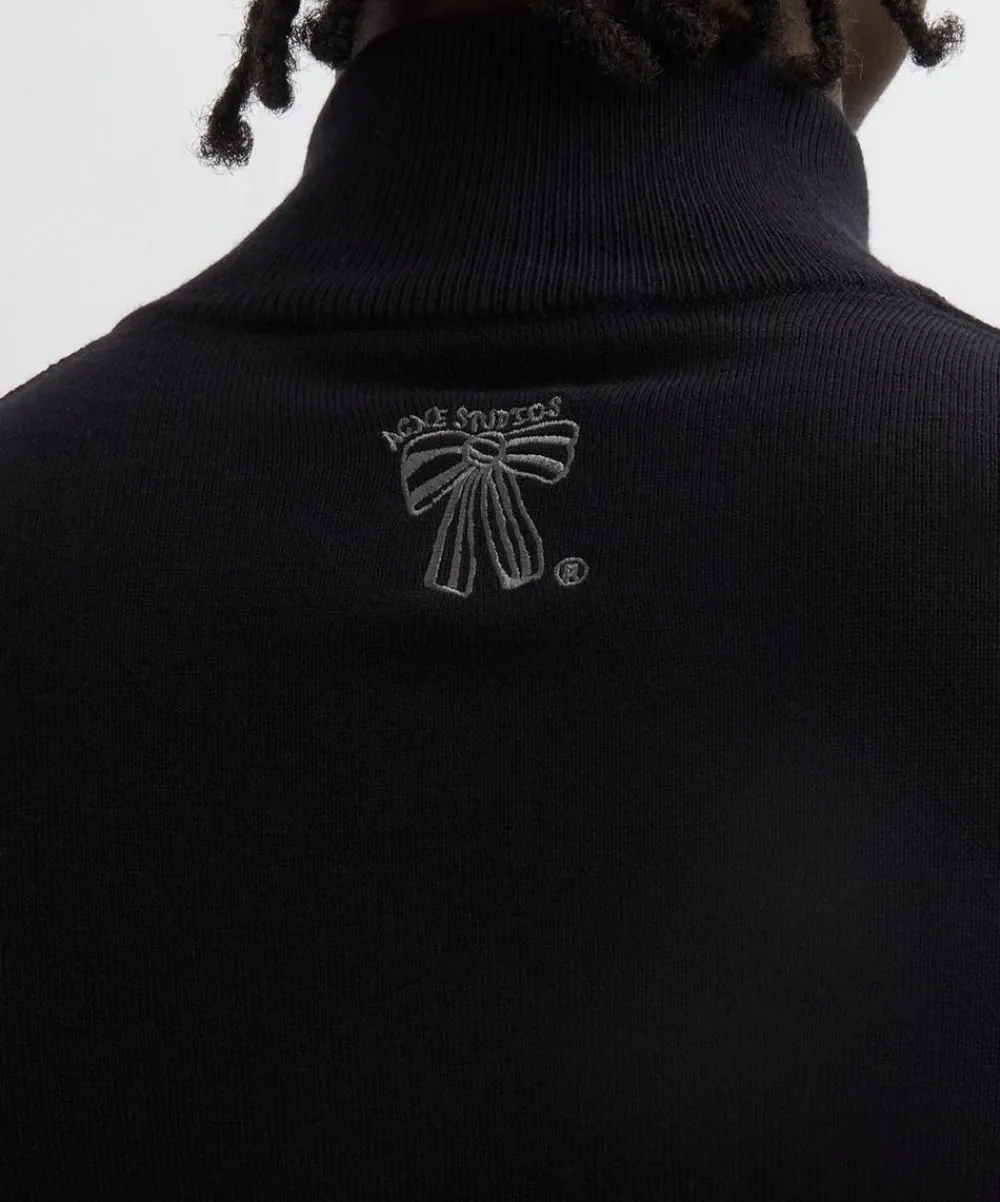 Acne Studios Trousers^Black Wool Zip-Up Cardigan