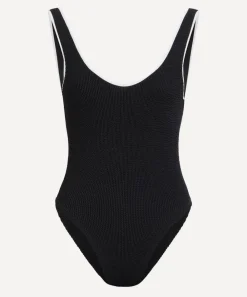 Hunza G Swimwear^Black-White Faye Swimsuit