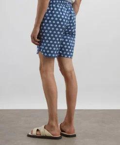 SMR Days Shorts^Blue Block Geometric Print Es Cubells Cotton Shorts