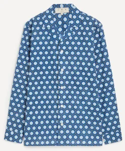 SMR Days Shirts^Blue Block Geometric Print Paloma Cotton Shirt
