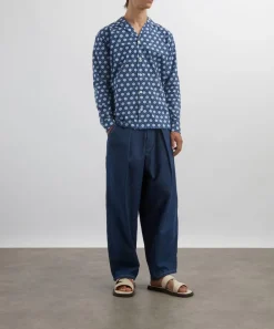 SMR Days Shirts^Blue Block Geometric Print Paloma Cotton Shirt