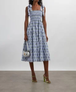 Hill House Home Dresses^Blue Block Print Ribbon Ellie Nap Dress