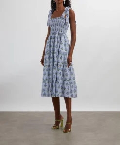 Hill House Home Dresses^Blue Block Print Ribbon Ellie Nap Dress