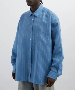 Acne Studios Shirts^Blue Button-Up Shirt