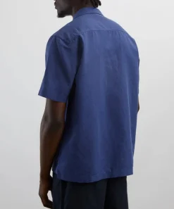 Universal Works Shirts^Blue Linen Camp Shirt