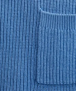 Adsum Knitwear & Sweats^Blue Pocket Crew-Neck Jumper