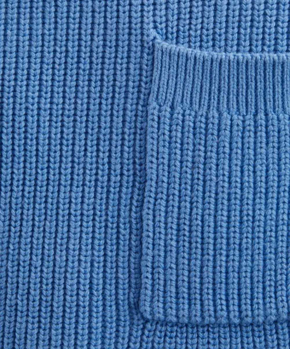 Adsum Knitwear & Sweats^Blue Pocket Crew-Neck Jumper