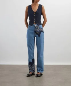 FANFARE Jeans^Bobby Melt Liberty High Waisted Mom Fit Patchwork Jeans