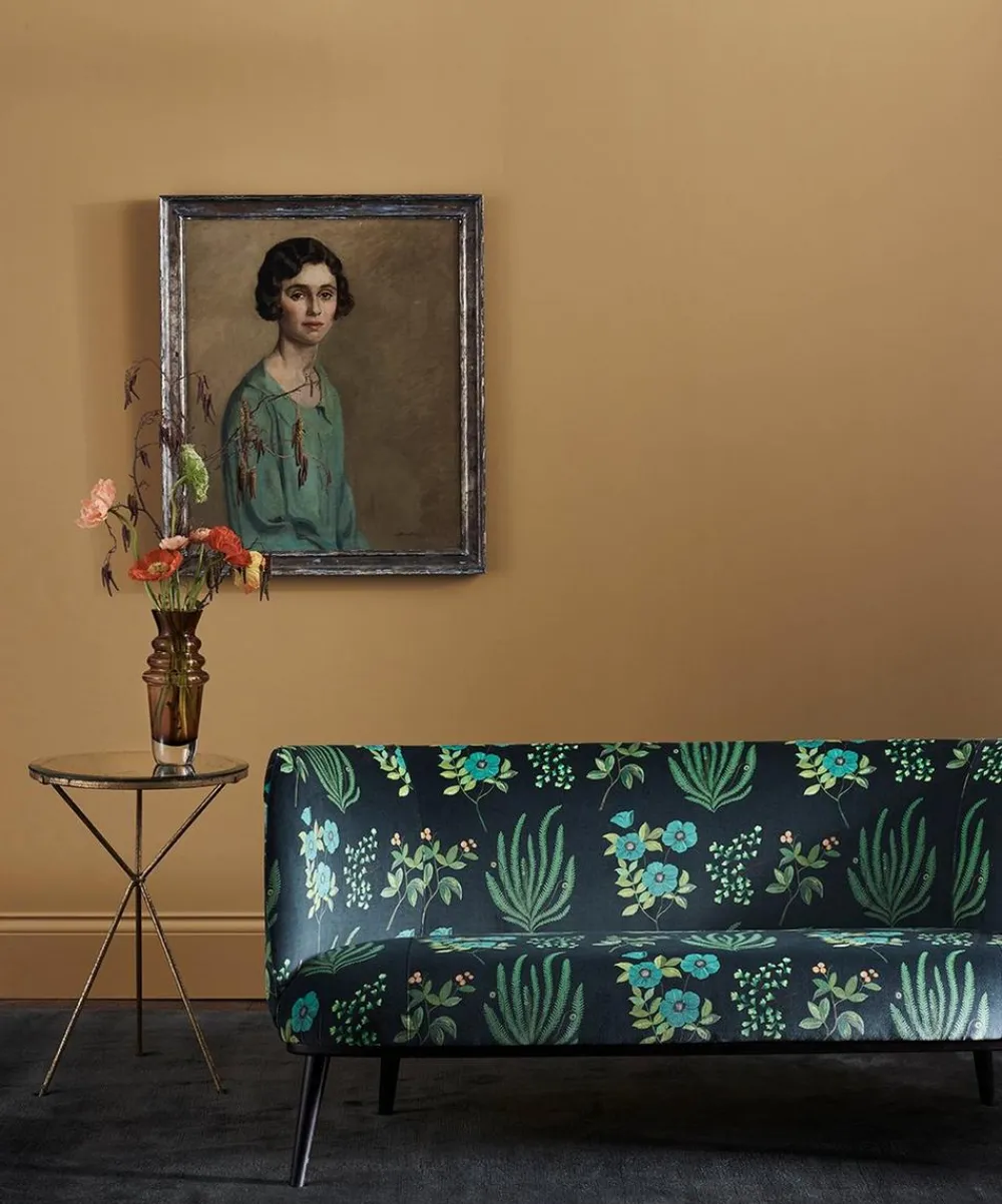 Liberty Interiors Furnishing Fabrics^Botanical Flora Wellington Velvet in Jade