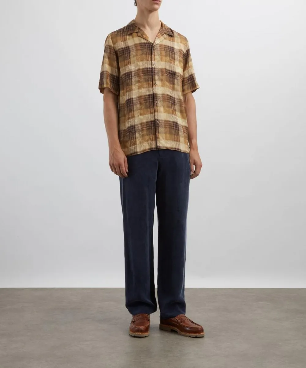 Dries Van Noten Shirts^Boxy Viscose Check Shirt