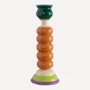 Ian Snow Candles & Candle Holders^Bright Tones Wooden Candlestick