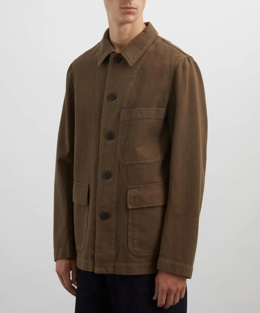 Dries Van Noten Coats & Jackets^Brown Cotton Twill Chore Jacket