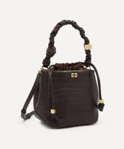 Ganni Bags^Brown Croco Bou Bucket Bag
