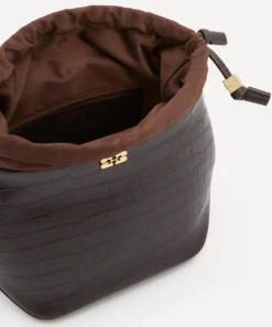Ganni Bags^Brown Croco Bou Bucket Bag