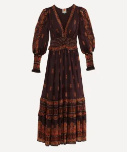 FARM Rio Dresses^Brown Paisley Bloom Long-Sleeve Maxi-Dress