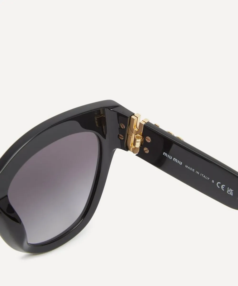Miu Miu Sunglasses & Glasses^Butterfly Black Acetate Sunglasses