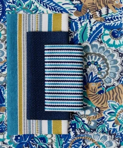 Liberty Interiors Furnishing Fabrics^Cabana Stripe Dixster in Aqua – Outdoor