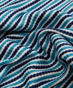 Liberty Interiors Furnishing Fabrics^Candy Stripe Harlow in Lapis – Outdoor