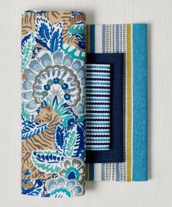Liberty Interiors Furnishing Fabrics^Candy Stripe Harlow in Lapis – Outdoor