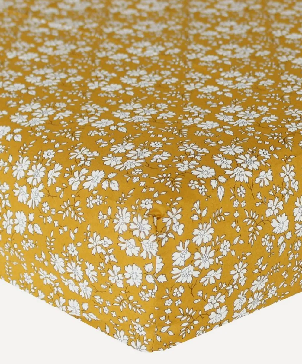 Coco & Wolf Bedding^Capel Blossom Mustard Tana Lawn™ Cotton King Fitted Sheet