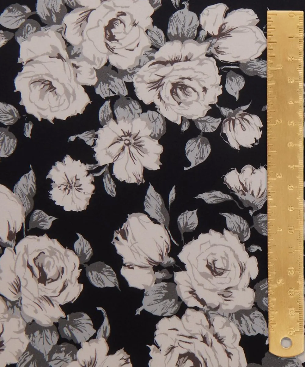 Liberty Fabrics Classic Silks|Silk Satin^Carline Rose Silk Satin