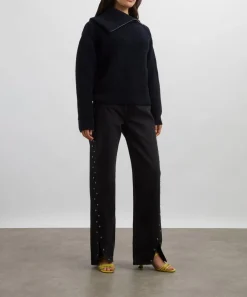 Reformation Jeans^Cary High-Rise Slouchy Wide-Leg Studded Jeans