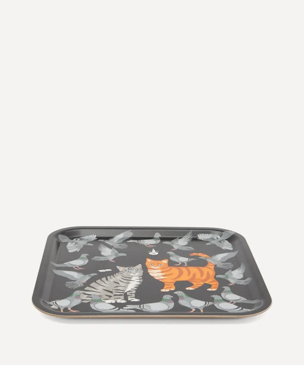 Avenida Home Tableware^Cat Amongst the Pigeons Square Birch Wood Tray
